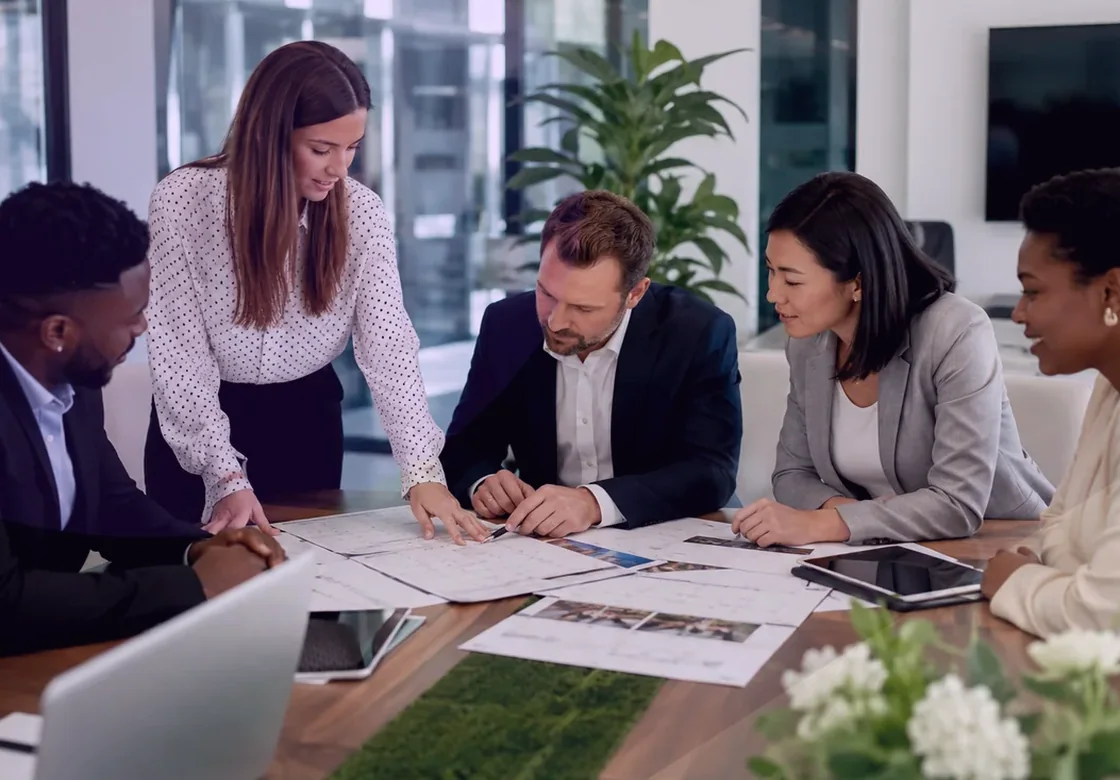Professional meeting venue planning scene